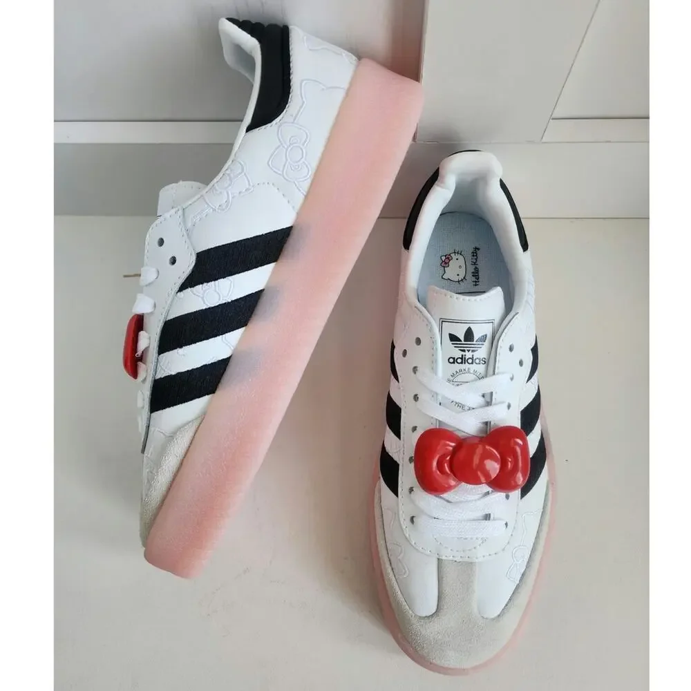 Adidas Hello Kitty HK x Sambae‎ White Black Pink Red Bow Women's 7 NEW- IG4450
